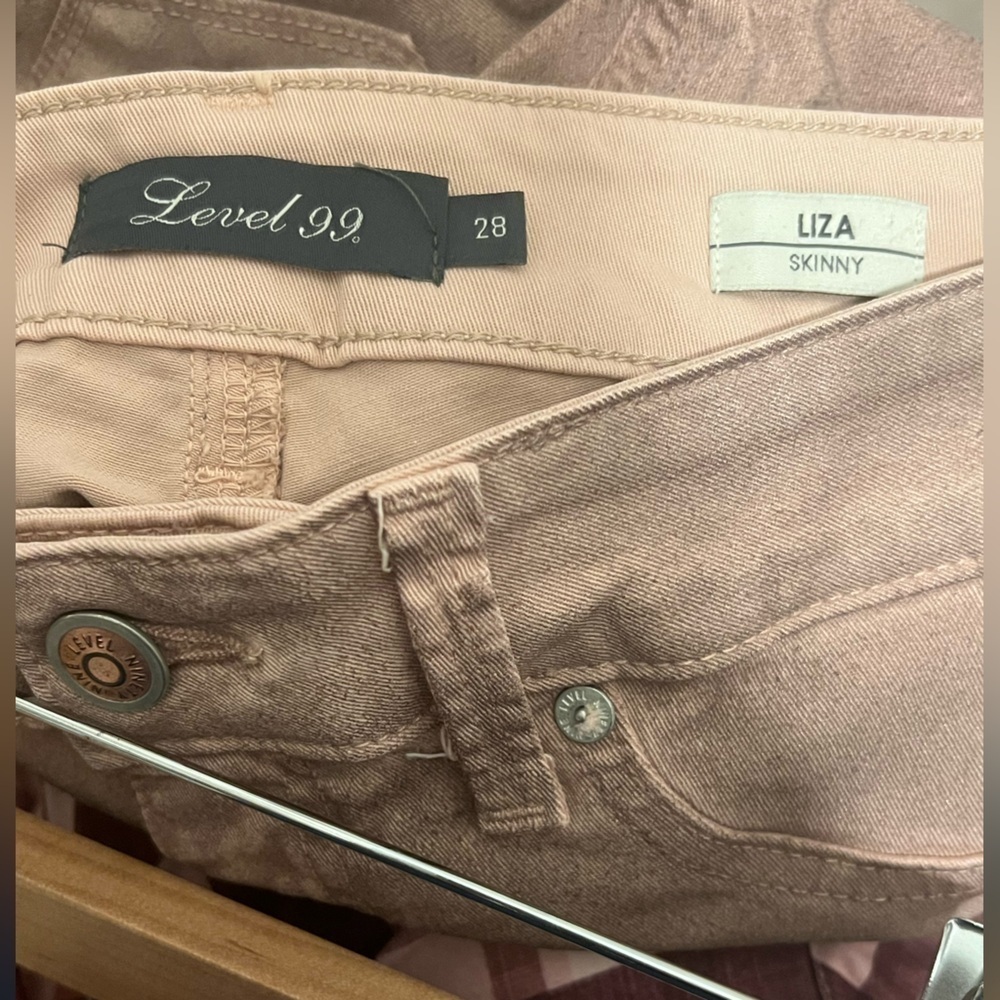 Level 99 Women's Skinny Jeans in Light Pink - Picture 6 of 8